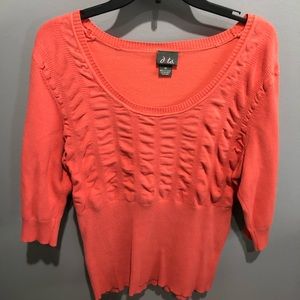 DOTS 3x Coral ruched sweater